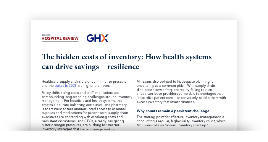 Image for The hidden costs of inventory: How health systems can drive savings + resilience