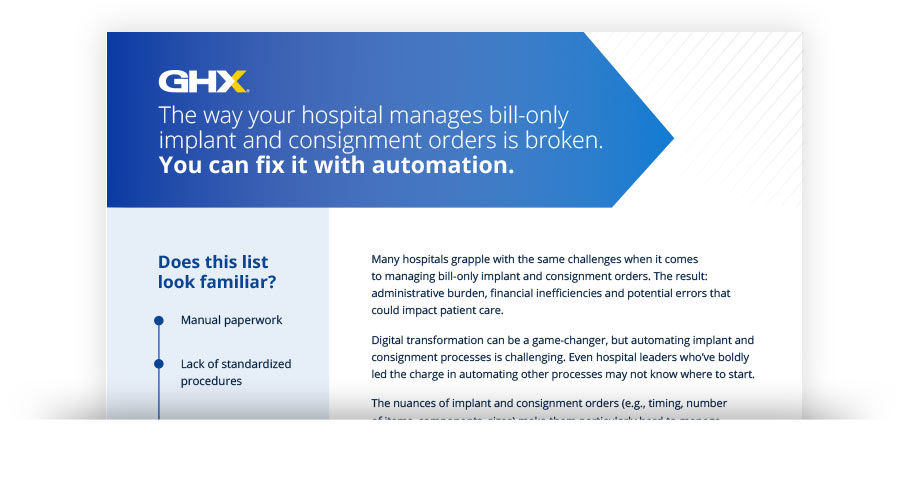 Image for Bill-Only Implant and Consignment Order Automation