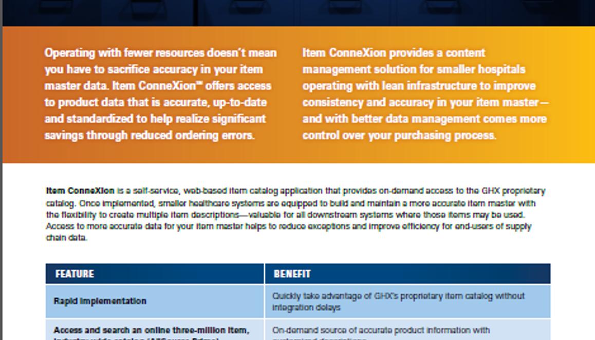 Data Management for Smaller Hospitals GHX