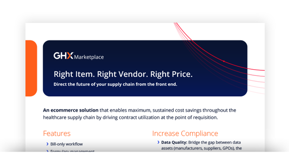 Image for GHX Marketplace: Right Item, Right Vendor, Right Price