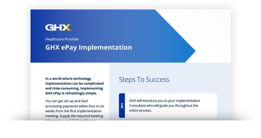 Image for GHX ePay Implementation Guide for Providers