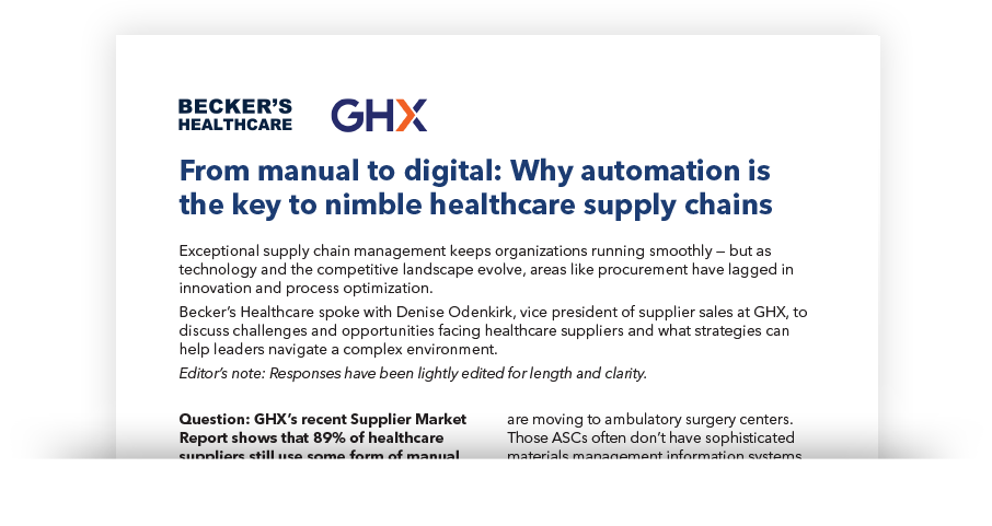 Image for From manual to digital: Why automation is key to nimble healthcare supply chains