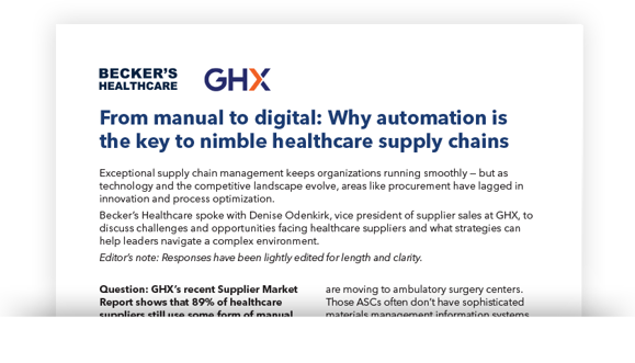 Image for From manual to digital: Why automation is key to nimble healthcare supply chains