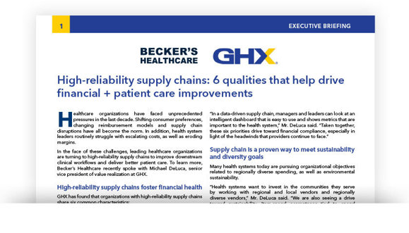 Image for Expert Insights: How High-Reliability Supply Chains Support Financial Health, Patient Care