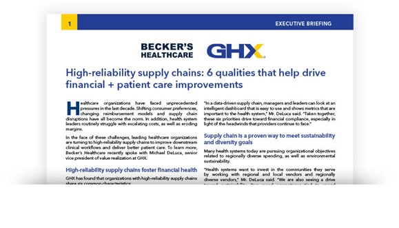 Image for Expert Insights: How High-Reliability Supply Chains Support Financial Health, Patient Care