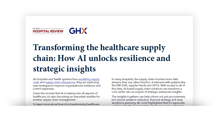 Image for Transforming the healthcare supply chain: How AI unlocks resilience and strategic insights