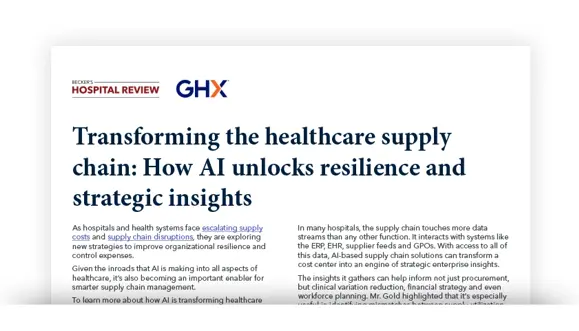 Image for Transforming the healthcare supply chain: How AI unlocks resilience and strategic insights